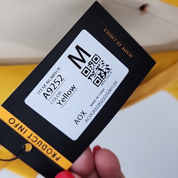 Miusol Ruffled Trim Slit Hem Midi Yellow Dress Size M - Picture 8 of 9